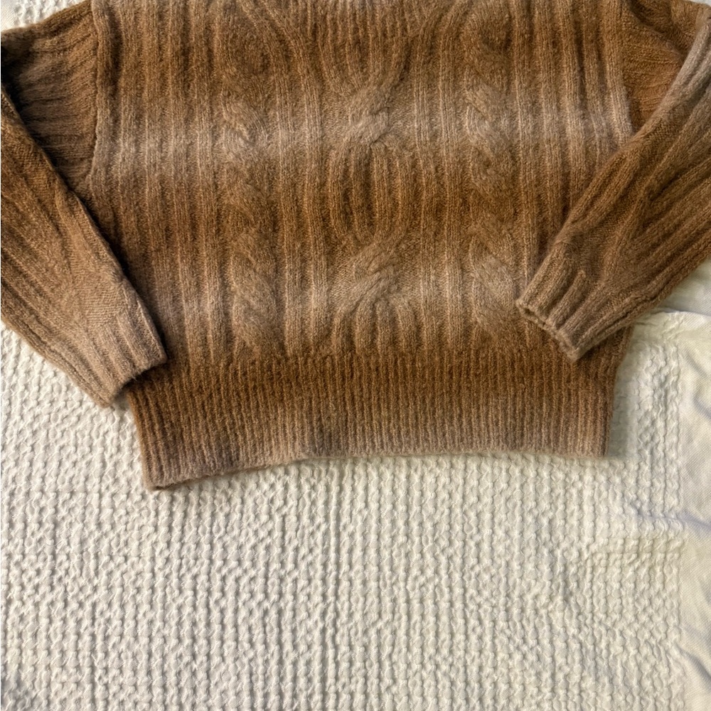 Banana Republic Brown Cable Knit Turtleneck Sweater